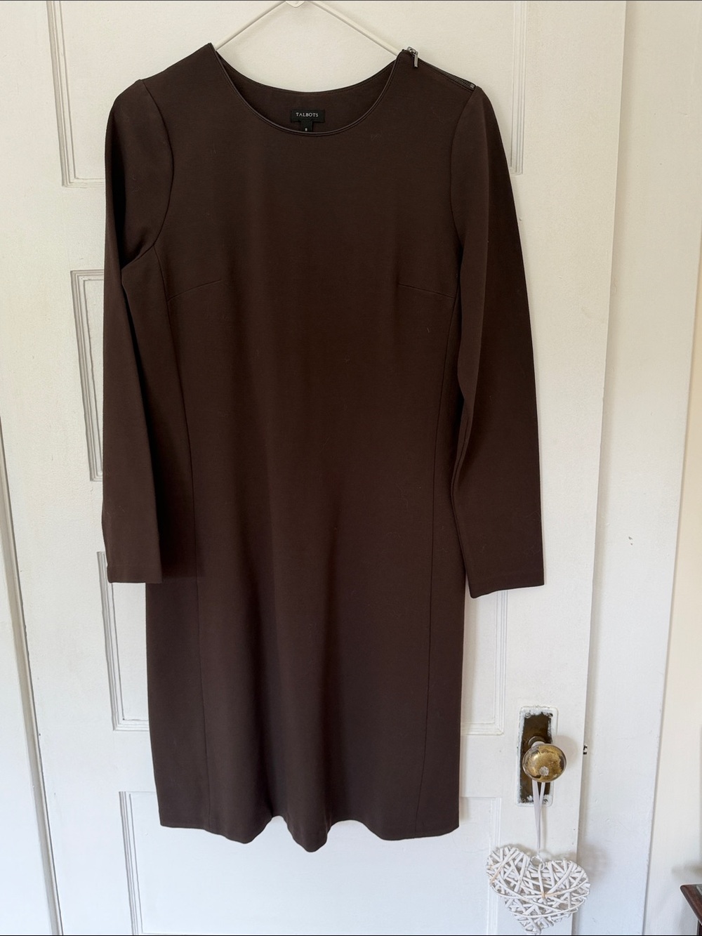 Talbots Chocolate Brown Long Sleeve Dress